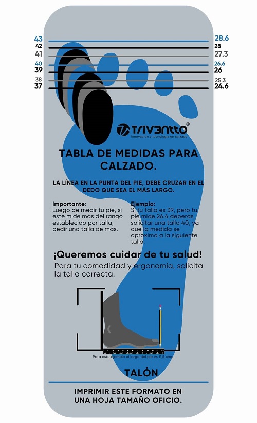 TABLA MEDIDAS CALZADO